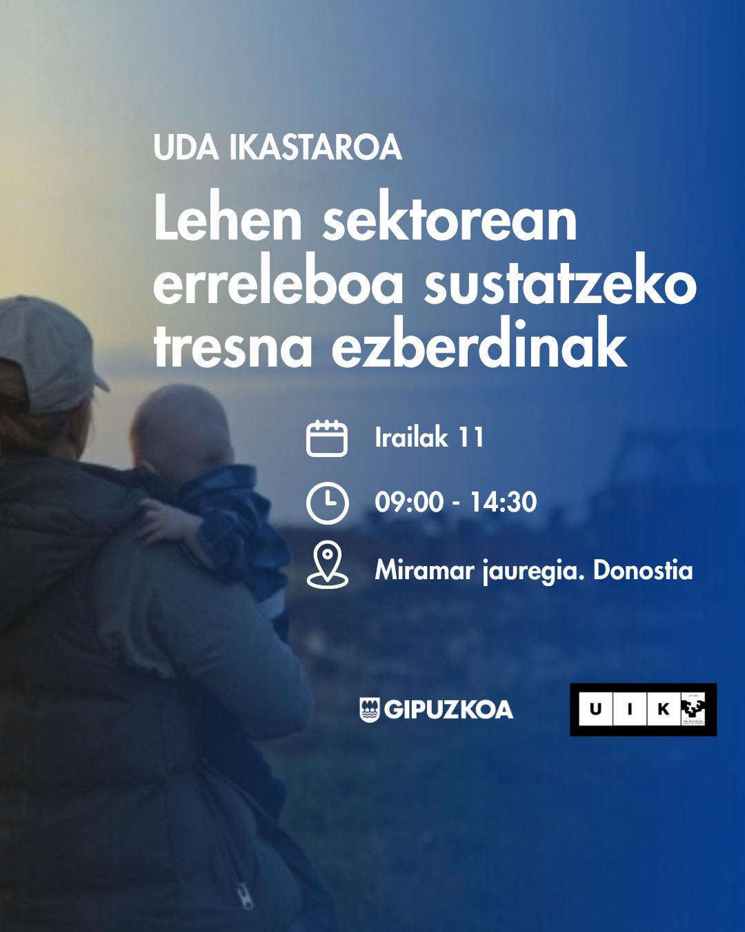 cartel de cursos de verano "Lehen sektorean erreleboa sustatzeko tresna ezberdinak"