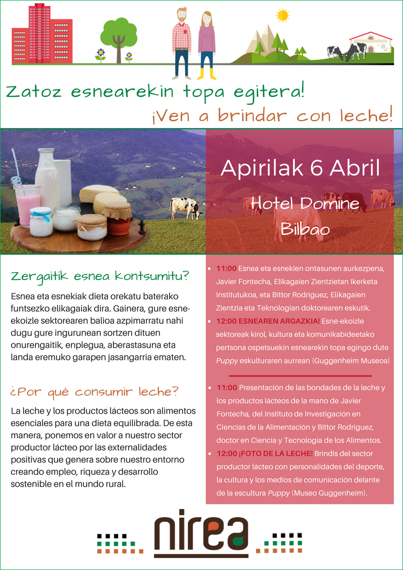 ENBA apoya el Brindis con Leche del 6 de abril en Bilbao